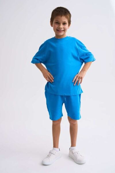 THERECOLOR Blue Organic T-Shirt Boy's Round Neck