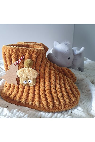 ModMio Çocuk Kadife Ev Botu | El Yapımı Yumuşak Kaymaz Tabanlı Panduf