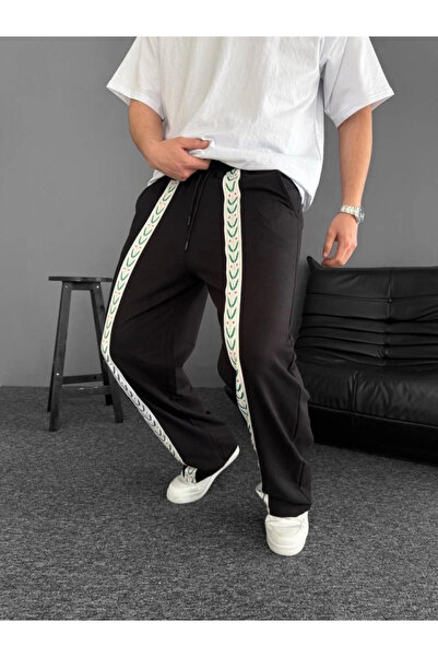 ARONA Mdb Two-Thread Fabric Stripe Bottom Tracksuit Black