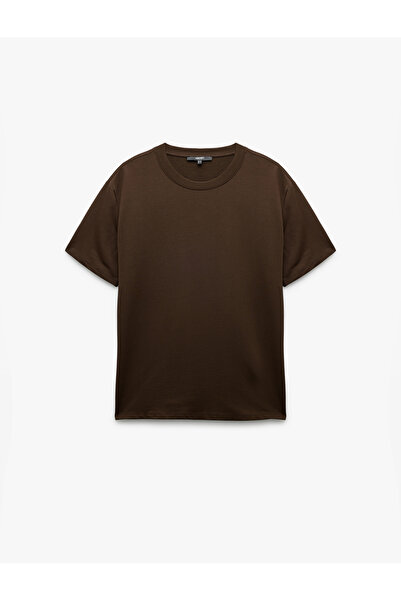 Koton Kısa Kollu Bisiklet Yaka Tok Kumaş Regular Fit Pamuklu Tişört