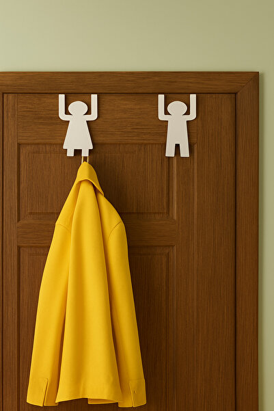 VENON Mini BEYAZ Set 6 Cm Metal Amerikan Kapı Arkası Askılık Kadın Ve Erkek F...