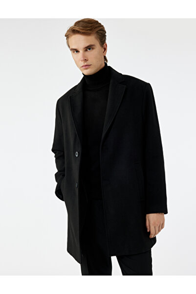 Koton Μακρυμάνικο παλτό με κουμπιά με λεπτομέρεια τσέπης με διπλό γιακά