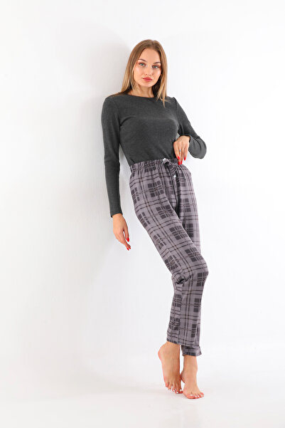 Arvin Pijama Καρό στάμπα, μαλακή υφή, θερμική φόρμα πιτζάμας Viscos Unisex