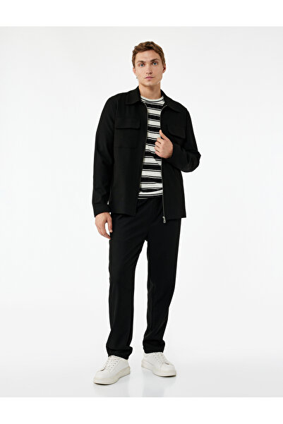 Koton Χειμερινό παντελόνι με λεπτομέρεια τσέπης από μείγμα βισκόζης και ελαστική μέση