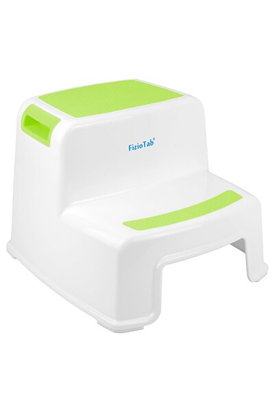 FizioTab Scaunel Copii Inaltator WC in Doua Trepte FizioTab®, Suprafata Antialunecare, Alb-Verde