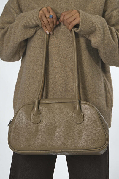 ABBRA Women's Double Strap Lined Vegan Leather Bag