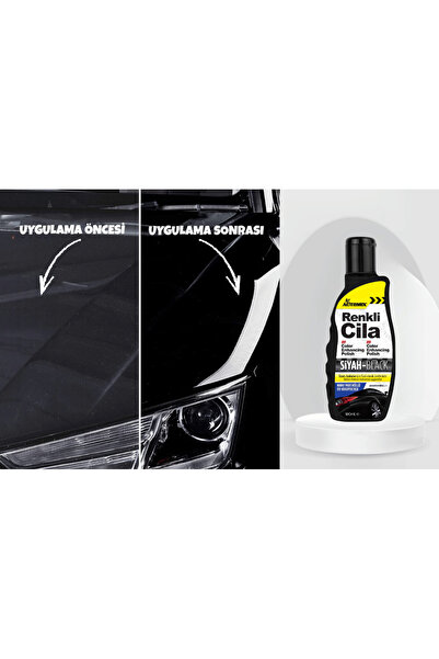 Automix Siyah Renkli Cila 180 ml – Derin Parlaklık, Çizik Giderici ve Renk Canlandırıcı Etki