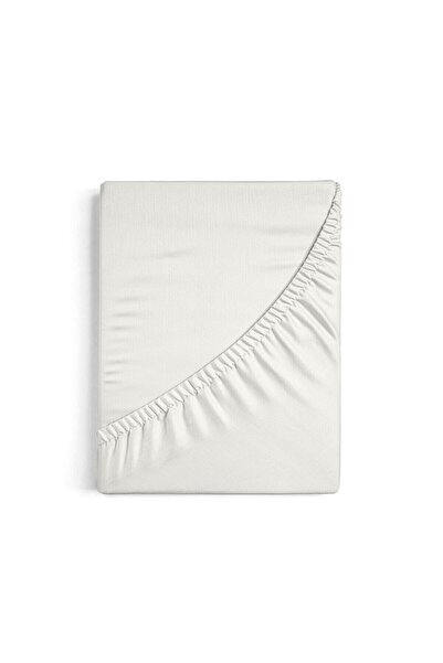 Leruum London White Elastic Double Bed Sheet 100% Cotton Sheet with Elastic 35 cm Depth