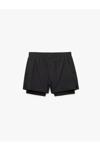 Koton Slim Fit Cep Detaylı Paraşüt Kumaş Beli Lastikli Taytlı Spor Şort