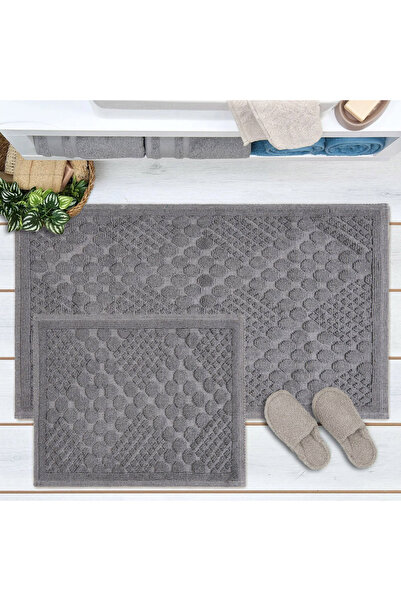 Evidea Covoraș de baie din 2 piese Soft Kağan - Gri - 60x100 cm + 50x60 cm
