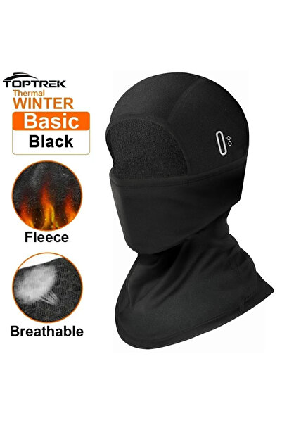 Choice قبعة بالاكلافا الحرارية الشتوية السوداء لركوب الدراجات وشاح دافئ للجري...