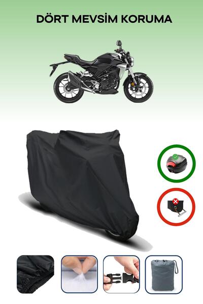 Breen Black Honda Cb 250 R Rear Bag Compatible Motorcycle Tarpaulin Waterproo...
