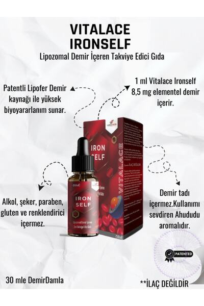 WODENFORTİS VITALACE IRONSELF Demir Içeren Sıvı Takviye Edici Gıda (yüksek Biyoyararlanım) 30 Ml Damla