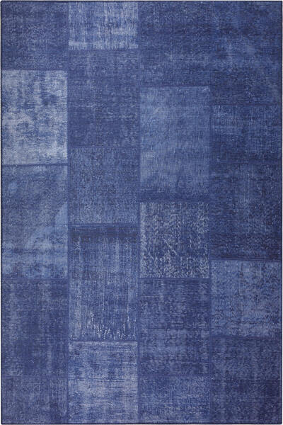 ARTLOOP Jazz Patchwork Desenli Dokuma Taban Dekoratif Lacivert Halı AL 63