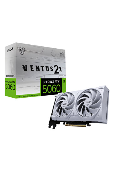 MSI GeForce RTX 5060 8G Ventus 2X OC White GDDR7 128Bit DX12 Gaming (Oyuncu) Ekran Kartı