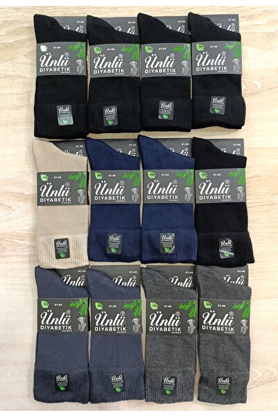 ÜNLÜ ÇORAP DİABETİK ÇORAP BAMBOO 12ÇİFT 41-44 NO.