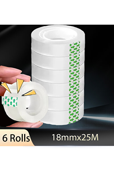 Choice 6 لفات 18 مم × 25 م شريط شفاف غير مرئي متعدد الأغراض للقرطاسية شريط شف...