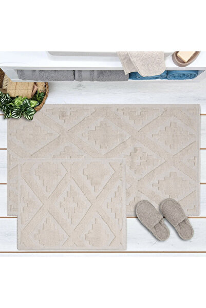 Evidea Covoraș de baie Soft Nil 2 piese - Ecru - 60x100 cm + 50x60 cm