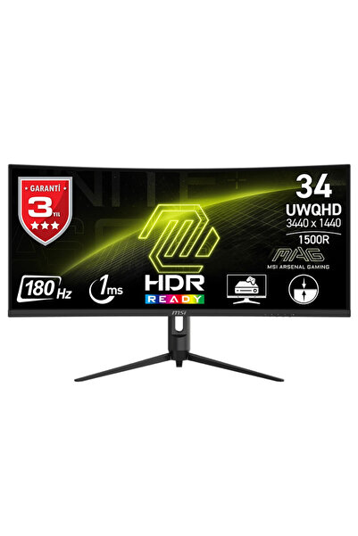 MSI MAG 342CQR E2 34″ 180Hz 1ms HDMI DP FreeSync Premium Pivot UWQHD VA Curved Gaming (Oyuncu) Monit