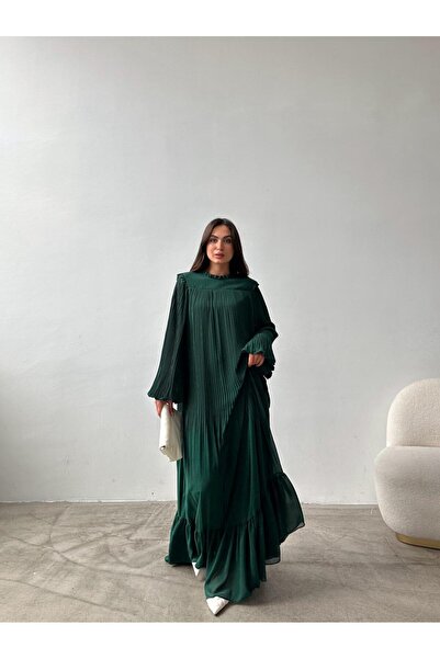 Swan Woman Pliseli Şifon Elbise