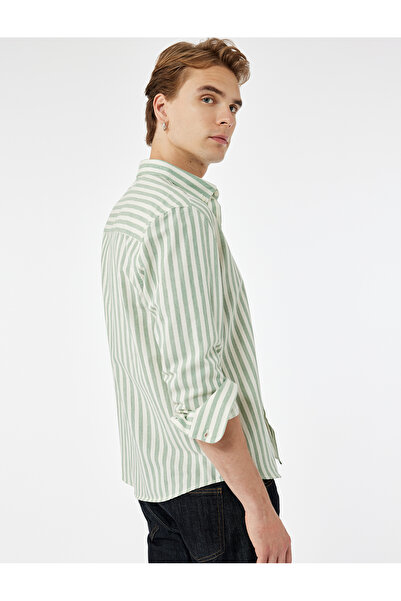 Koton Класична сорочка з довгими рукавами, класичним коміром і ґудзиками, прямого крою