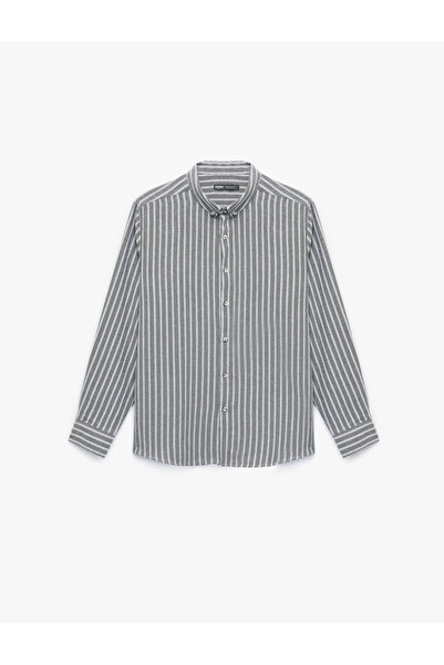 Koton Μακρυμάνικο πουκάμισο με κουμπωτό γιακά από βαμβάκι με κανονική εφαρμογή