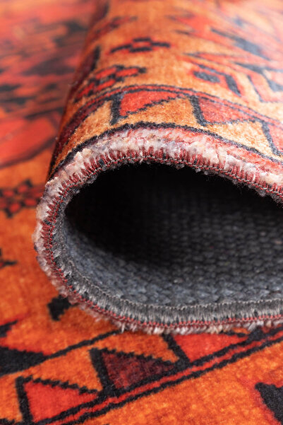 ARTLOOP Fuga Yumuşak Dokulu Turuncu Vintage Desenli Halı KA 20