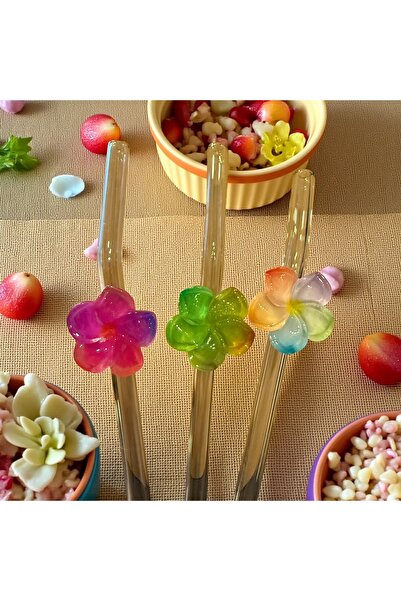 Miki & Miki Glass Pipette Colored Flower 1 Piece