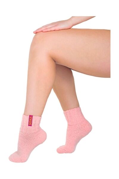 OEM Women's socks made of sheep's wool, pink color, short length, size 37–41