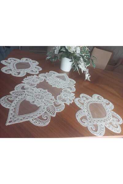 Çt Çeyizci Tekstil Living Room Set - Bed and Table Cover 3 Piece Coffee Table Set