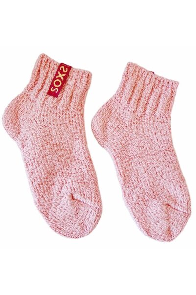 OEM Women's socks made of sheep's wool, pink color, short length, size 37–41