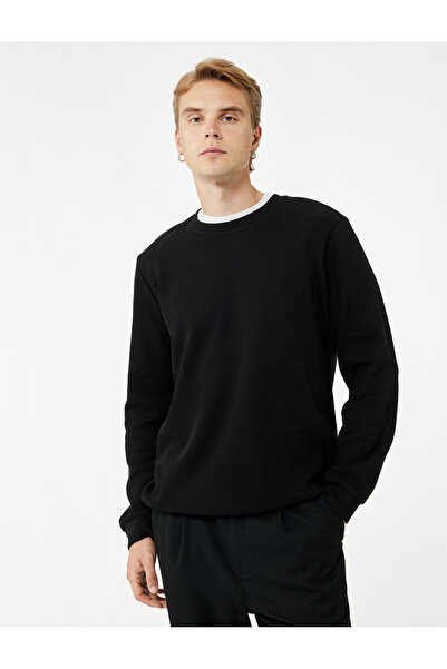 Koton Pamuklu Uzun Kollu Basic Bisiklet Yaka Sweatshirt