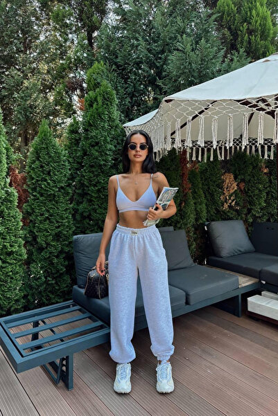 Bliss Kadın Yüksek Bel Lastikli Paça Rahat Kesim Kışlık Eşofman Altı