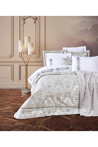 Cotton Box Platinium 11 Piece Dowry Set-Ladonna Stone (Bedspread+Blanket+Duvet Cover Tk)