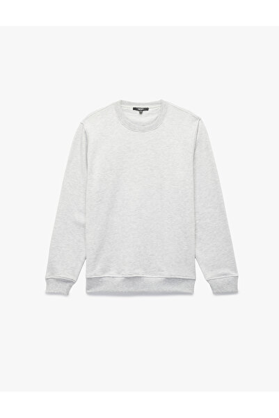 Koton Βαμβακερό μακρυμάνικο ανδρικό φούτερ με λαιμόκοψη