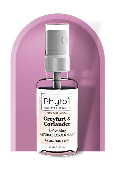 phytoil Organik Greyfurtlu ve Kişniş Özlü Doğal Deosprey – Ter ve Koku Önleyici 50 ml