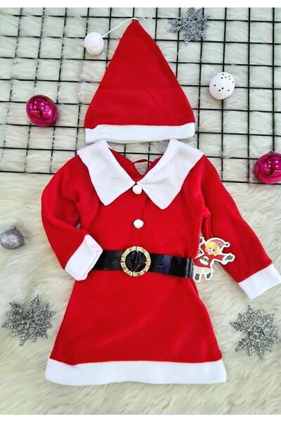 MODİMO Girl's Santa Claus Costume, New Year's Children's Costume, New Year's Costume for Children