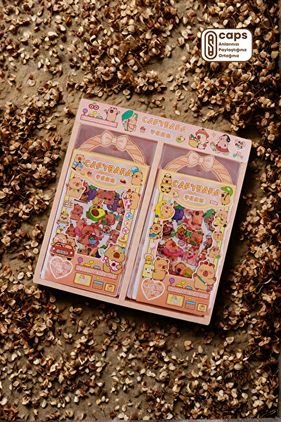 caps anlarınızı paylaştığınız ortağınız 2 Adet 6 Sayfa Capybara Temalı 80+ Şe...