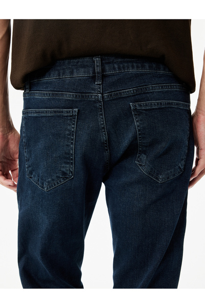 Koton Βαμβακερό Παντελόνι Jean με Κανονική Μέση Straight Fit - Mark Jean
