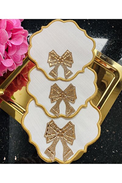 ELÇİÇEK HOME Presentation Napkin, Cocktail Napkin, Coffee Side Presentation Napkin Set of 3