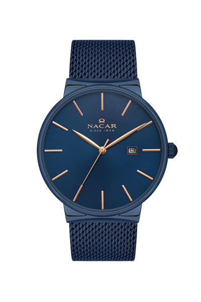 Nacar ساعة يد رجالية زرقاء NC34- 290431 -LLRM