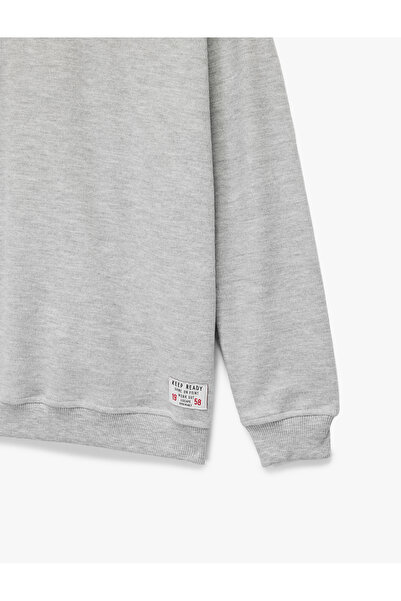 Koton Φούτερ με μακρύ μανίκι με μισό φερμουάρ και όρθιο γιακά