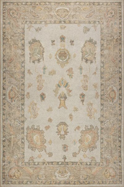 ARTLOOP Relic Sarı / Bej Dokulu Klasik Desenli Dokuma Tabanlı Şönil Halı AL 513