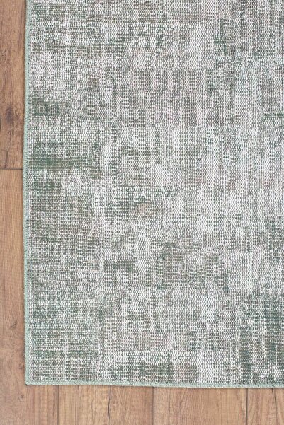 ARTLOOP Dorian Eskitme Desenli Dokuma Taban Dekoratif Yeşil Halı AL 204