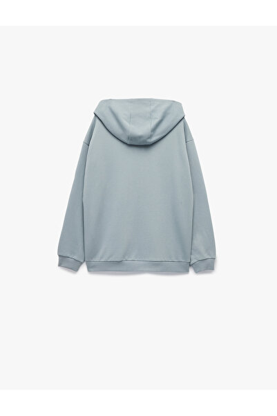 Koton Şardonlu Uzun Kollu Fermuarlı Kapşonlu Sweatshirt