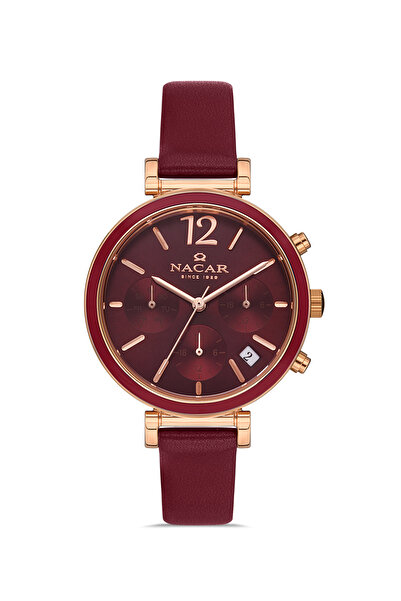 Nacar Sports Claret Red Women's Wristwatch Nc36- 391052 -Rdrl13