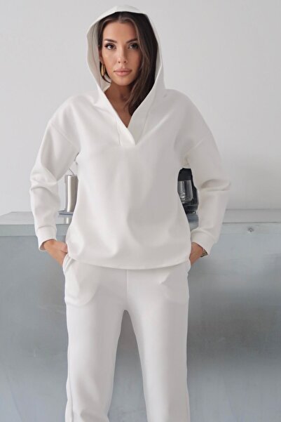 modavingo WOMEN'S ECRU SUBMERSIBLE FABRIC SUIT WITH PLIES