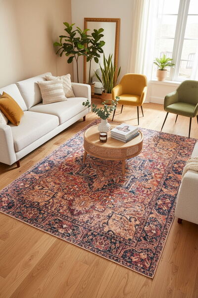 ARTLOOP Fuga Yumuşak Dokulu Kahverengi Vintage Desenli Halı KA 11