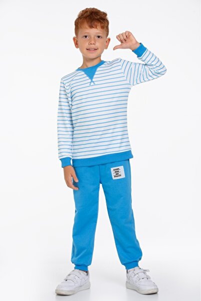 CiciTime Çocuk Modası Costum de sus și de jos pentru băiat, cu dungi și modele, pentru zi cu zi și școală