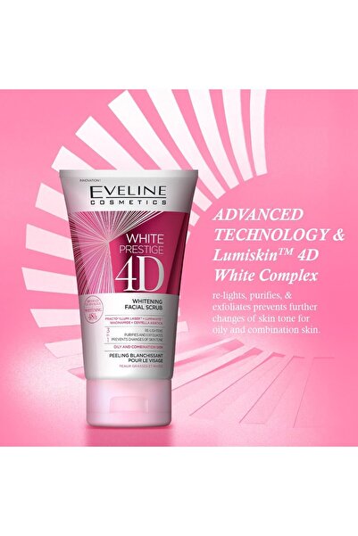 Eveline Cosmetics White Prestige 4D Whitening Facial Scrub, 150 ML